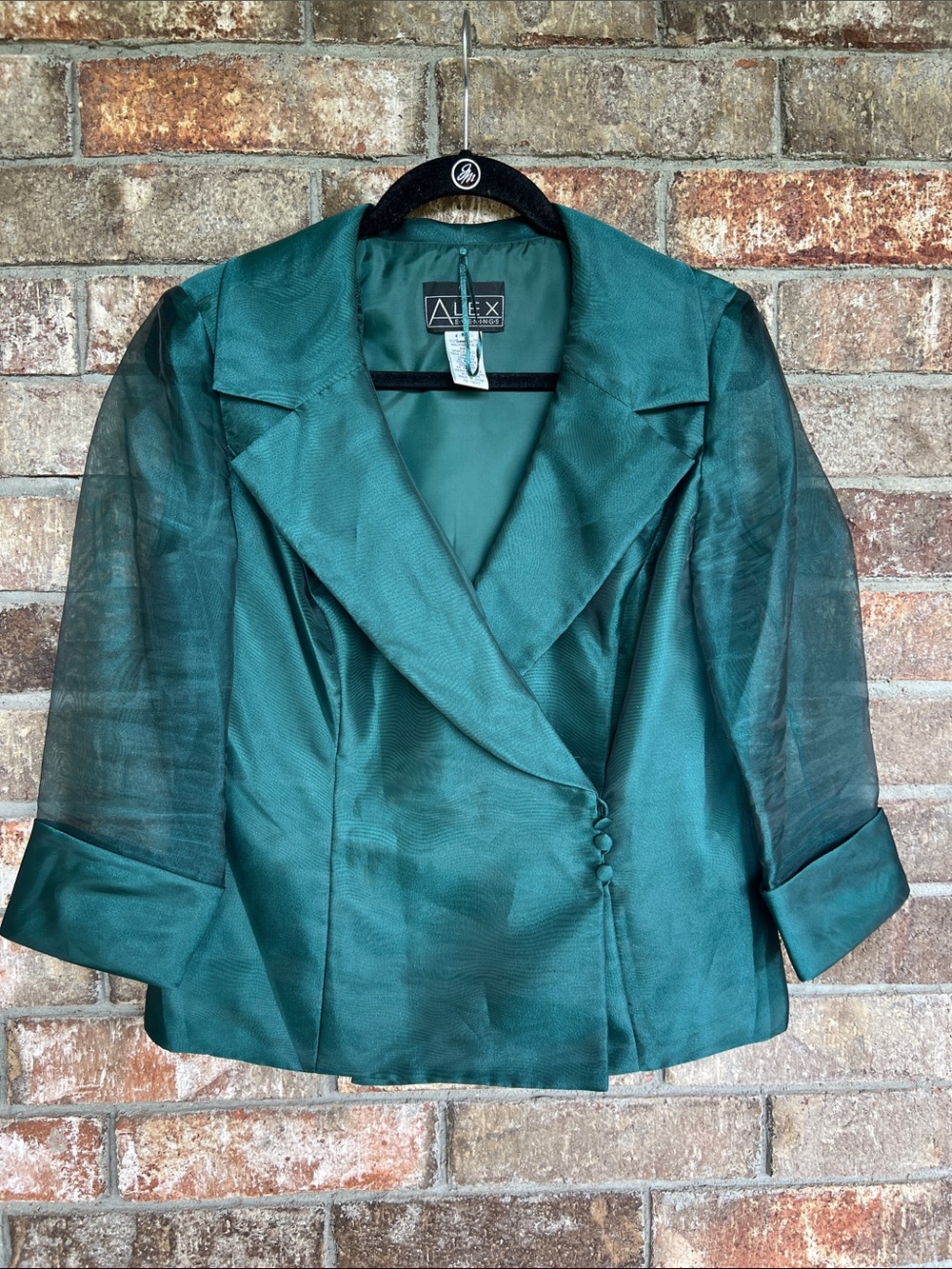 Alex Evenings Shimmering green jacket formal wear size medium - Picture 2 of 12